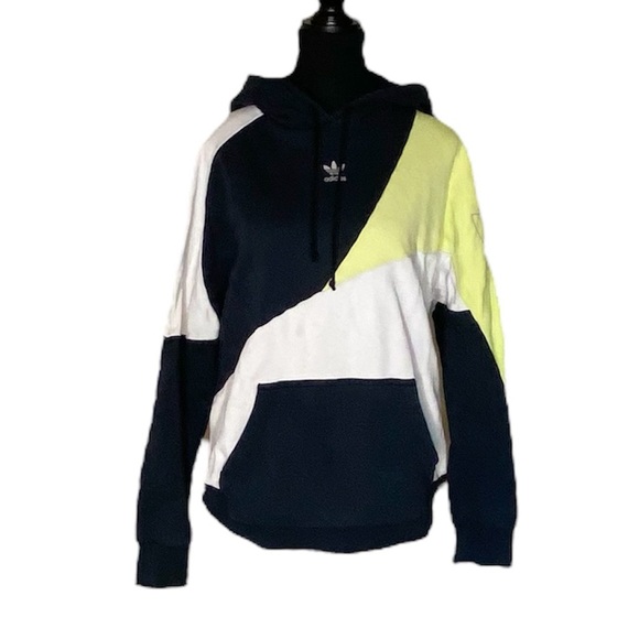 Adidas Women's Tri-Tone Hoodie - Black, White, Yellow - Picture 2 of 13
